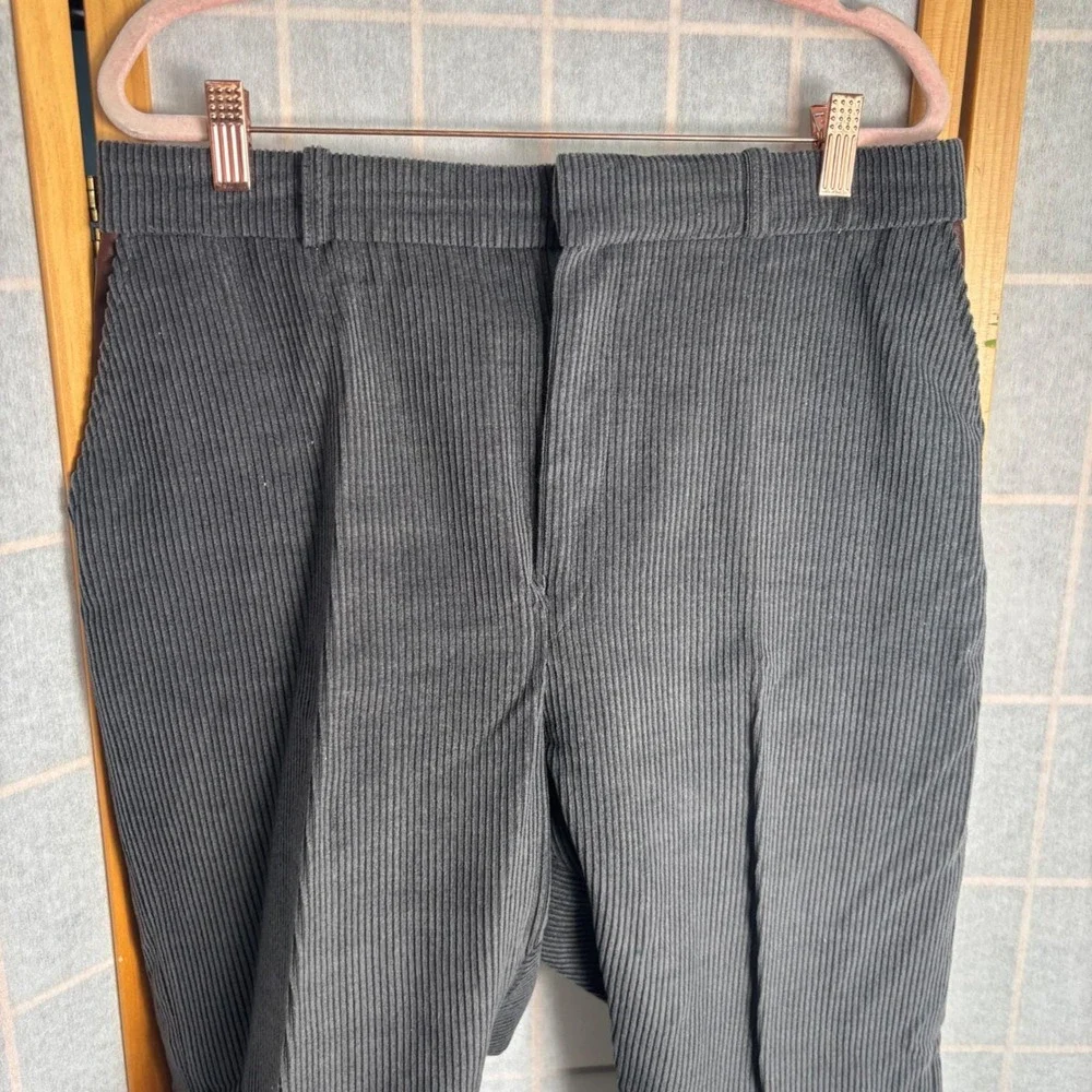 VTG‎ LL Bean Teska Comfort Cord Wool Blend Trouser Gray Hunting Pant Eng 33x19